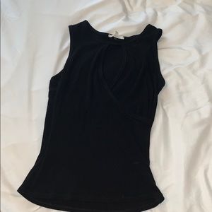 Black tank with cut out detail